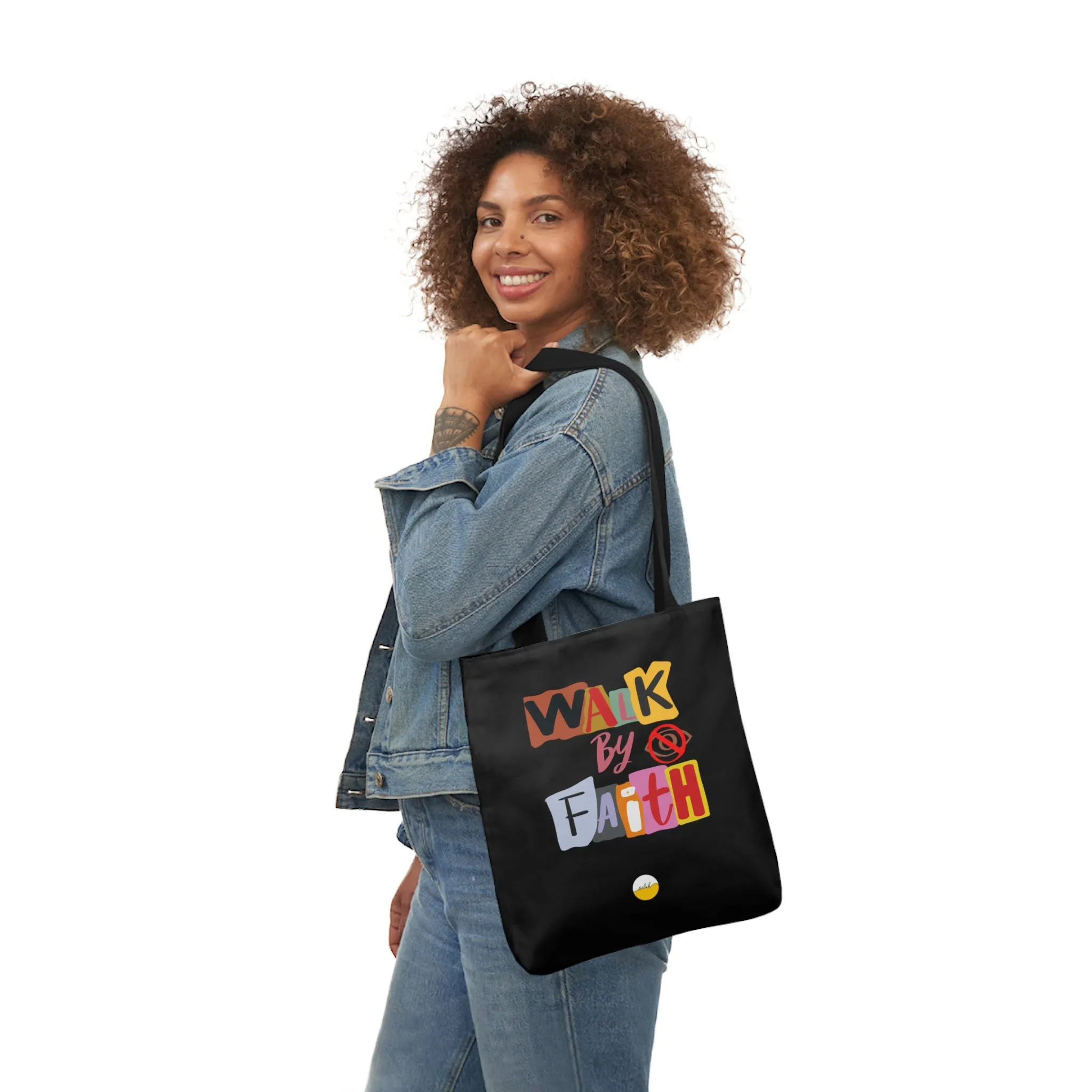 Walk by Faith Not by Sight Retro Canvas Tote Bag