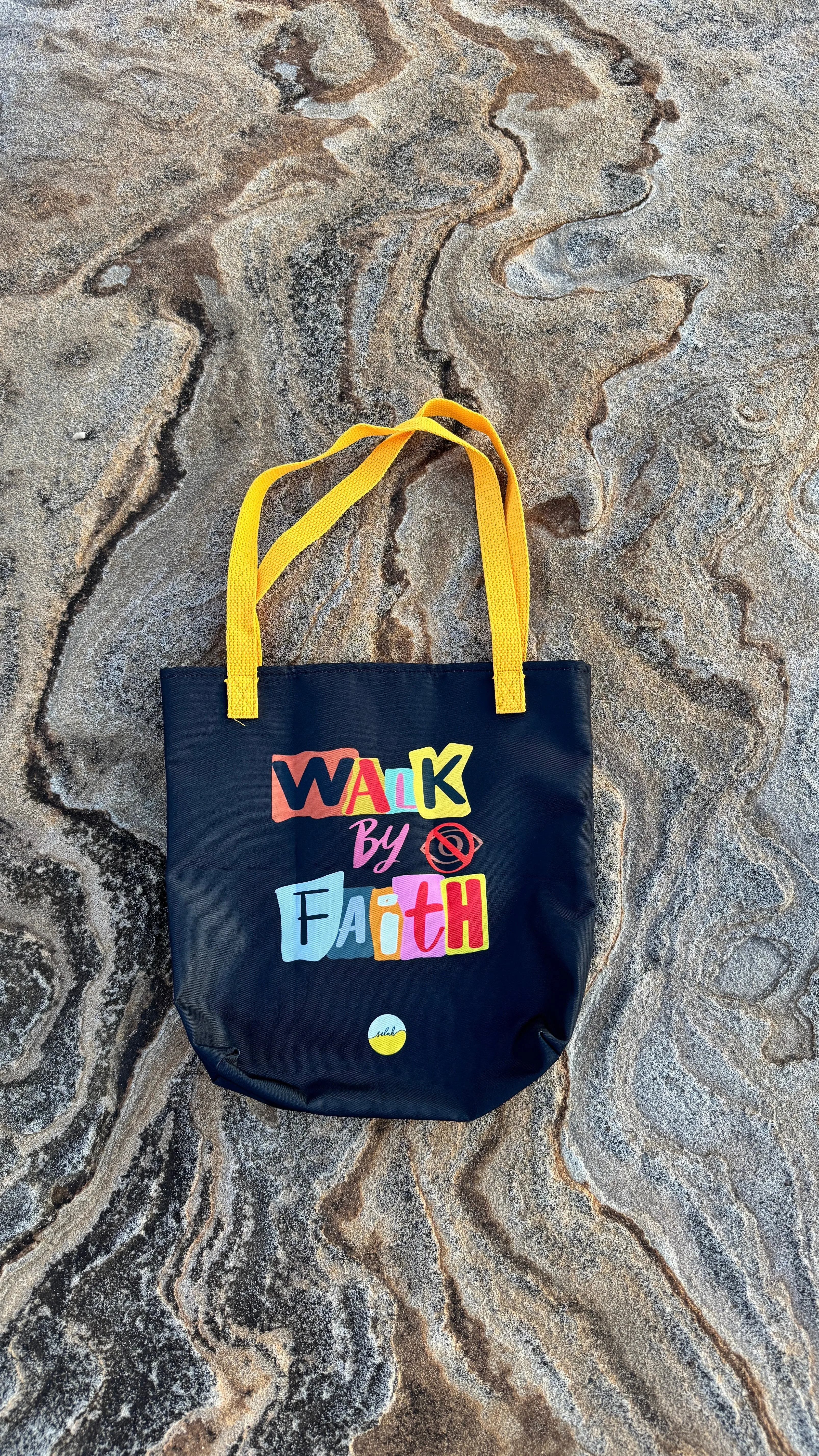 Walk by Faith Not by Sight Retro Canvas Tote Bag