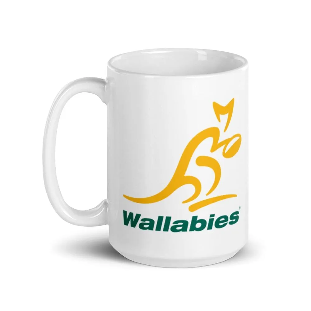Wallabies White Glossy Mug