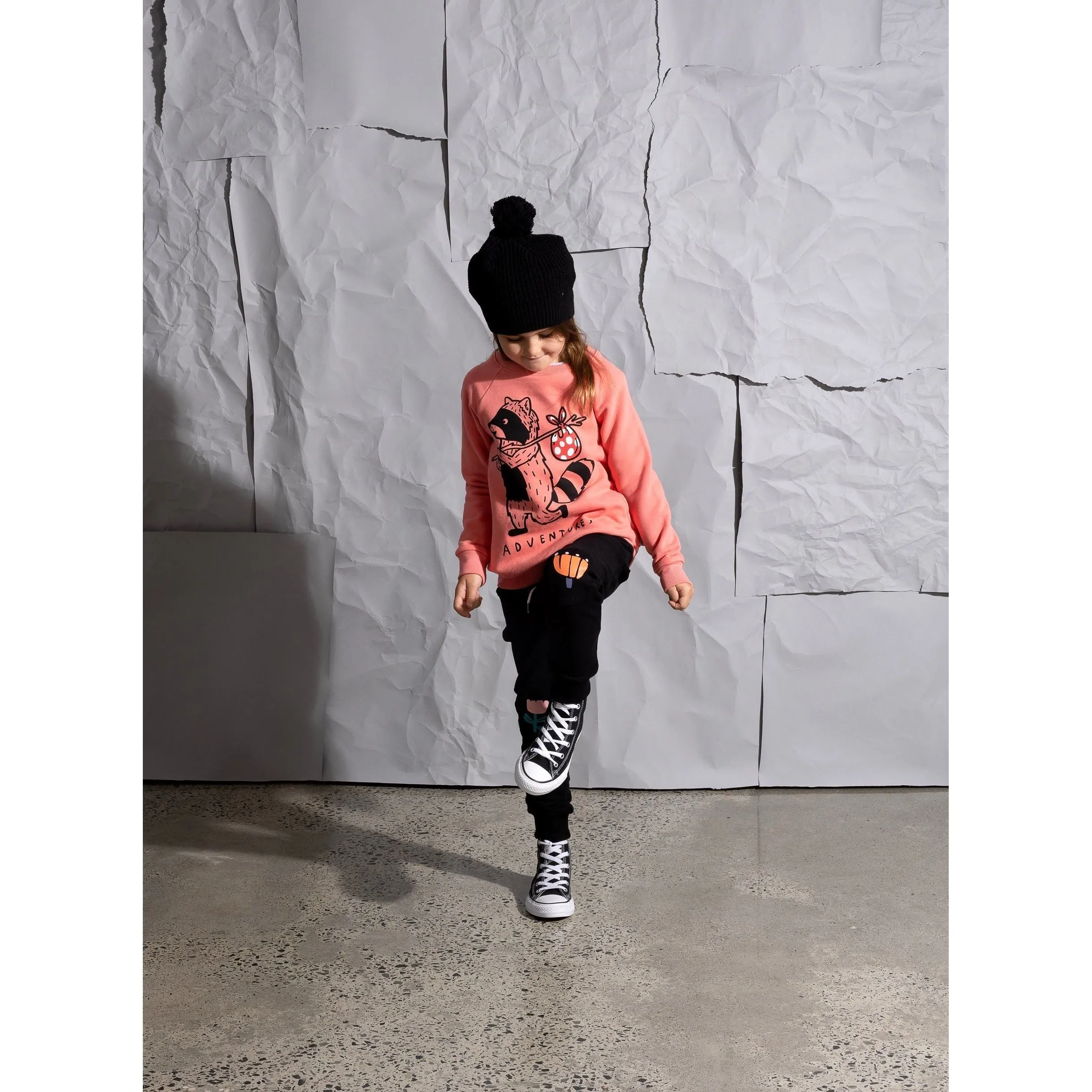 Wandering Raccoon Furry Crew - Muted Coral