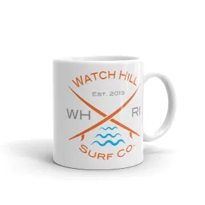 Watch Hill ‘Surf Co.’ Ceramic Mugs in 11oz. or 15oz. (Orange/Grey/Cyan)