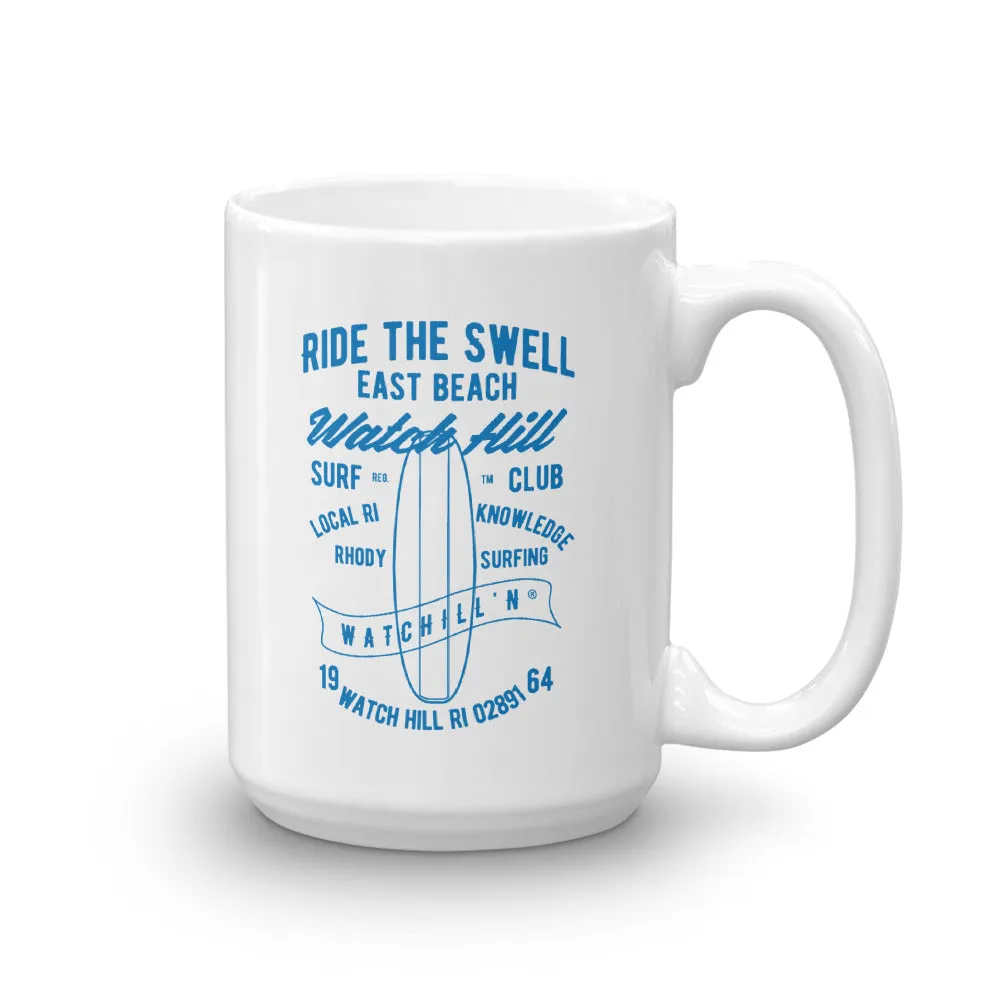 Watchill'n 'Ride the Swell' Ceramic Mug - Cyan