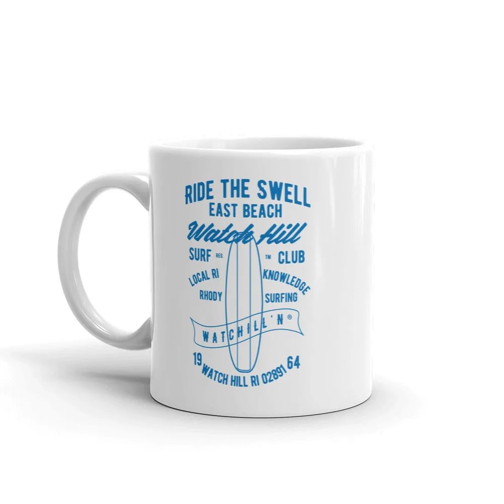 Watchill'n 'Ride the Swell' Ceramic Mug - Cyan
