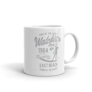 Watchill'n 'Surfs Up' Ceramic Mug - (Grey)