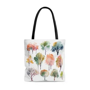 Watercolor Fall Trees Tote Bag
