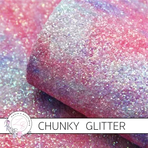 Watercolour Sparkle Sunset ~ Chunky GLITTER ~ Pastels ~ Craft Fabric Sheets
