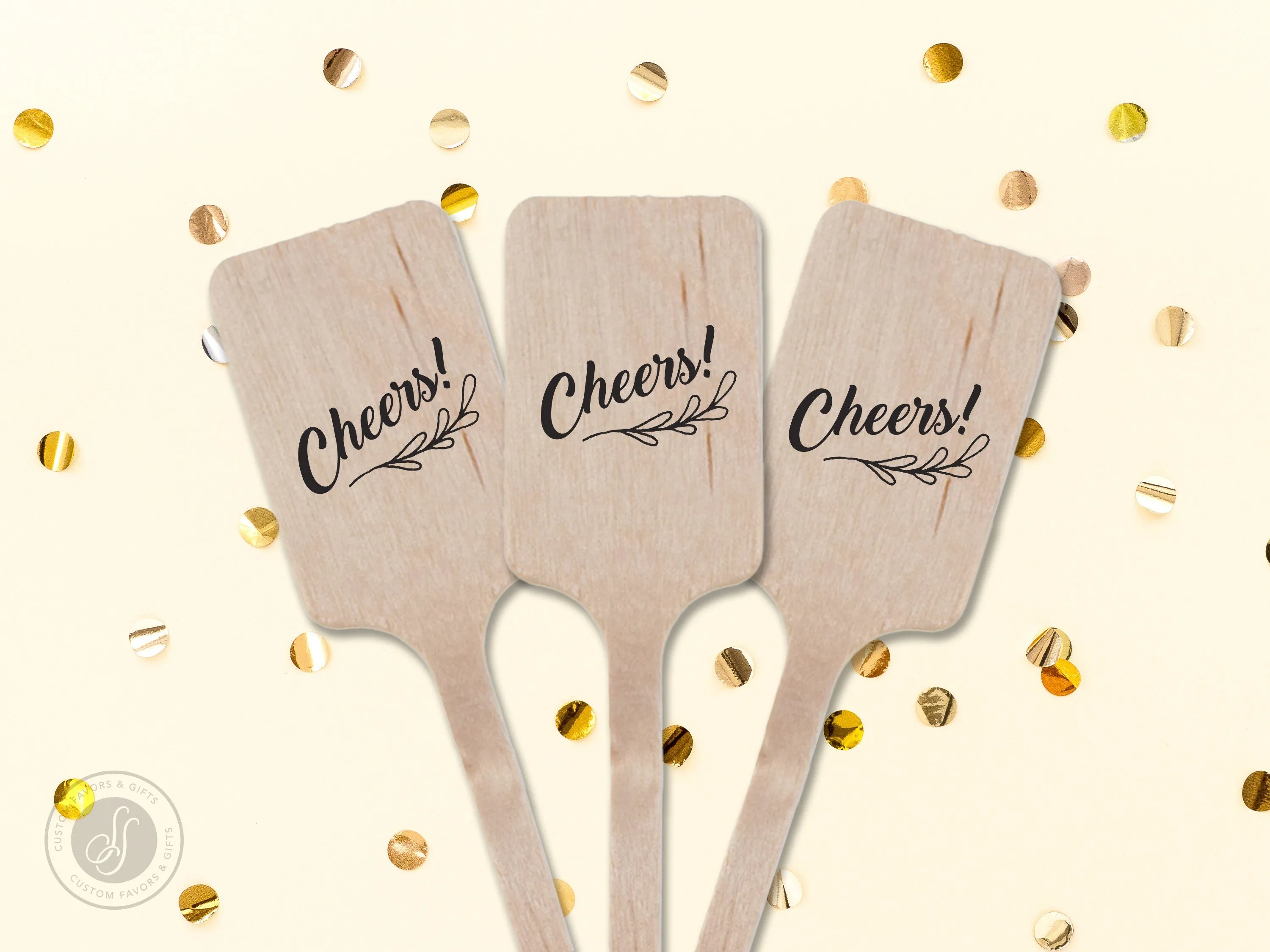 Wedding Stir Sticks #14 - Wooden Stir Sticks, Round, Oval, Rectangle Stir Sticks, Wedding Favor, Wedding Drink Stir Stick, Custom Stir Stick