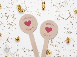 Wedding Stir Sticks #22 - Wooden Stir Sticks, Round, Oval, Rectangle Stir Sticks, Wedding Favor, Wedding Drink Stir Stick, Custom Stir Stick