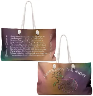 Weekender Bag with Acrostic Poem Spelling out "Capricorn"