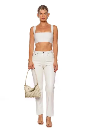 White Bandeau Cropped Top