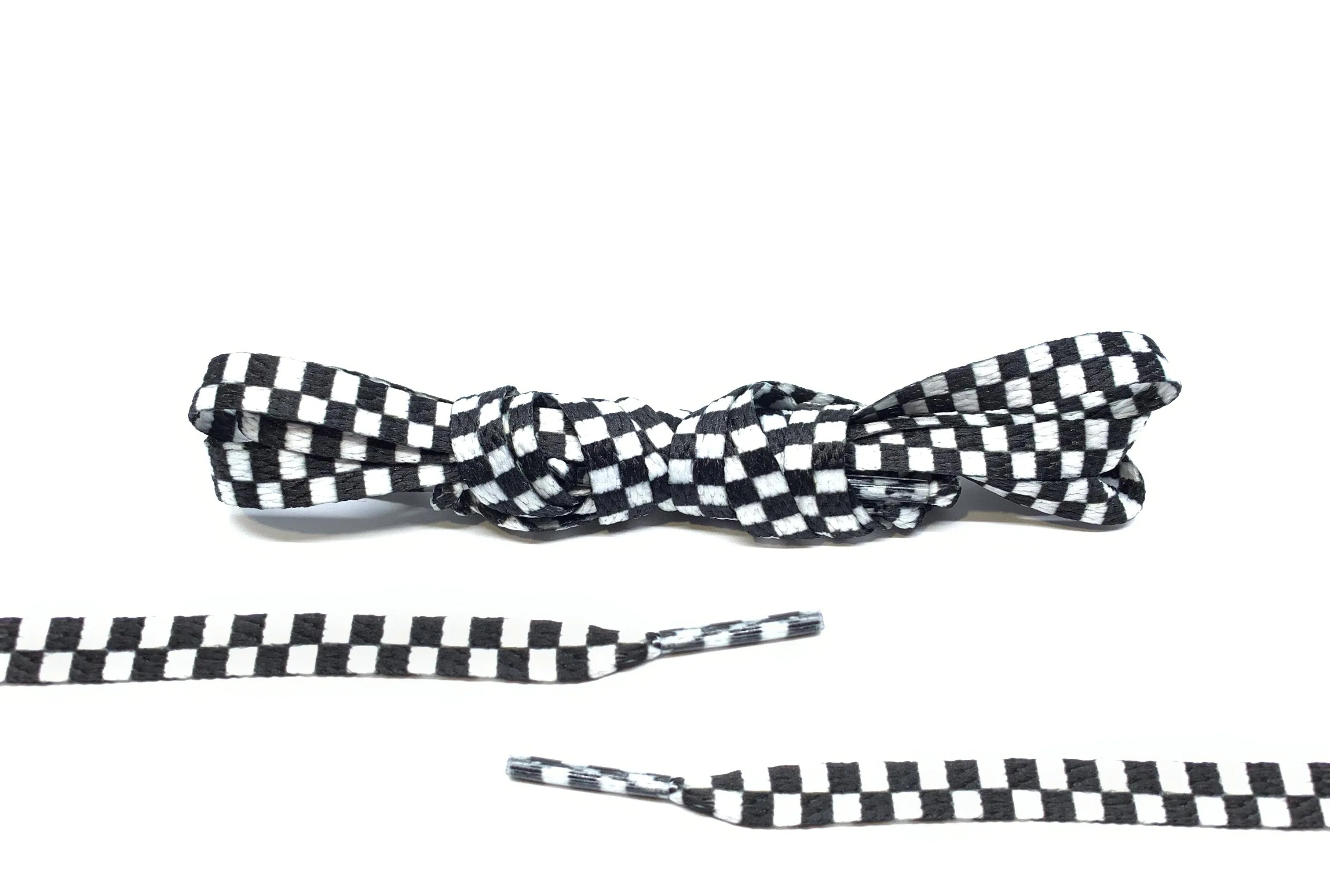 White Chequered Flat Lace
