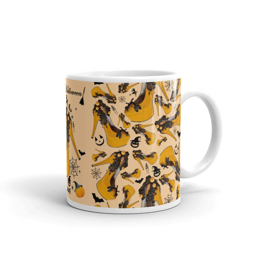 White glossy mug 'Happy Halloween'