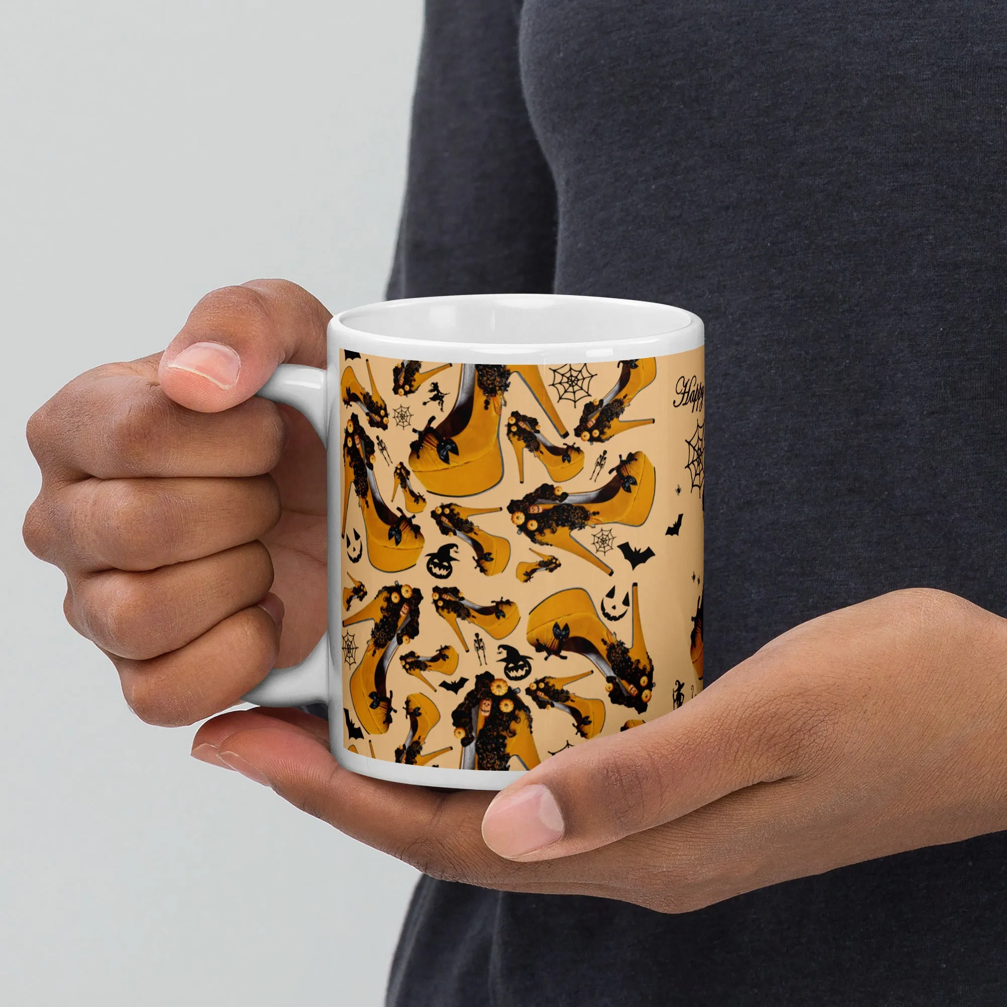 White glossy mug 'Happy Halloween'