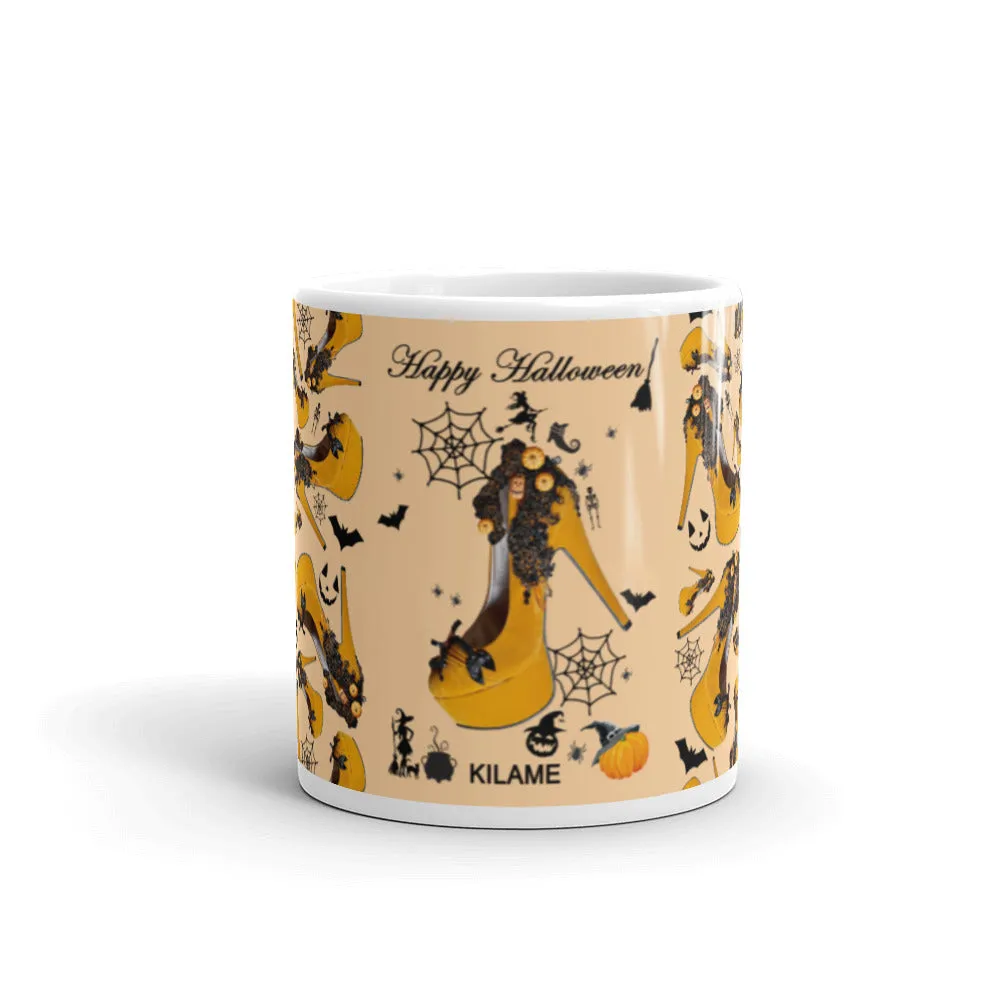 White glossy mug 'Happy Halloween'