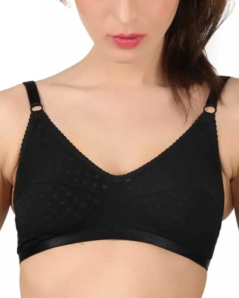 White Plain Dotted Bra - 1579 - Bodycare - White