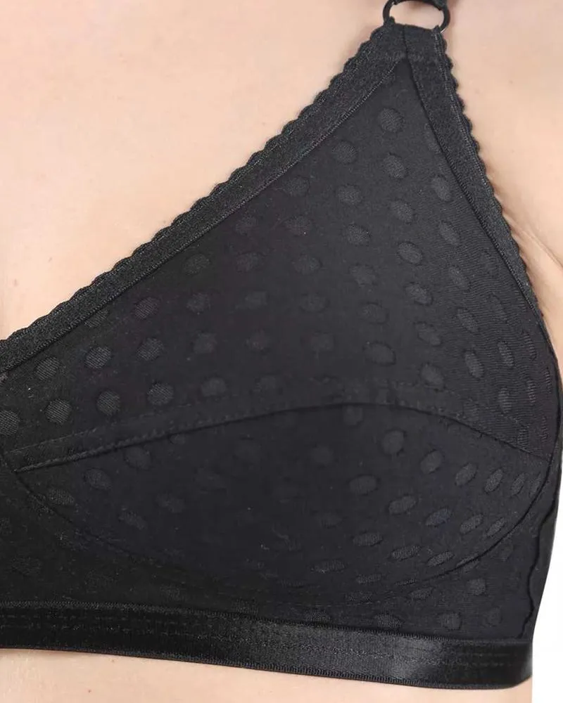 White Plain Dotted Bra - 1579 - Bodycare - White