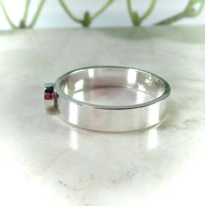Wide Band Bezel Cup Ring Setting - 2mm Choose Your Bezel Cup and Metal