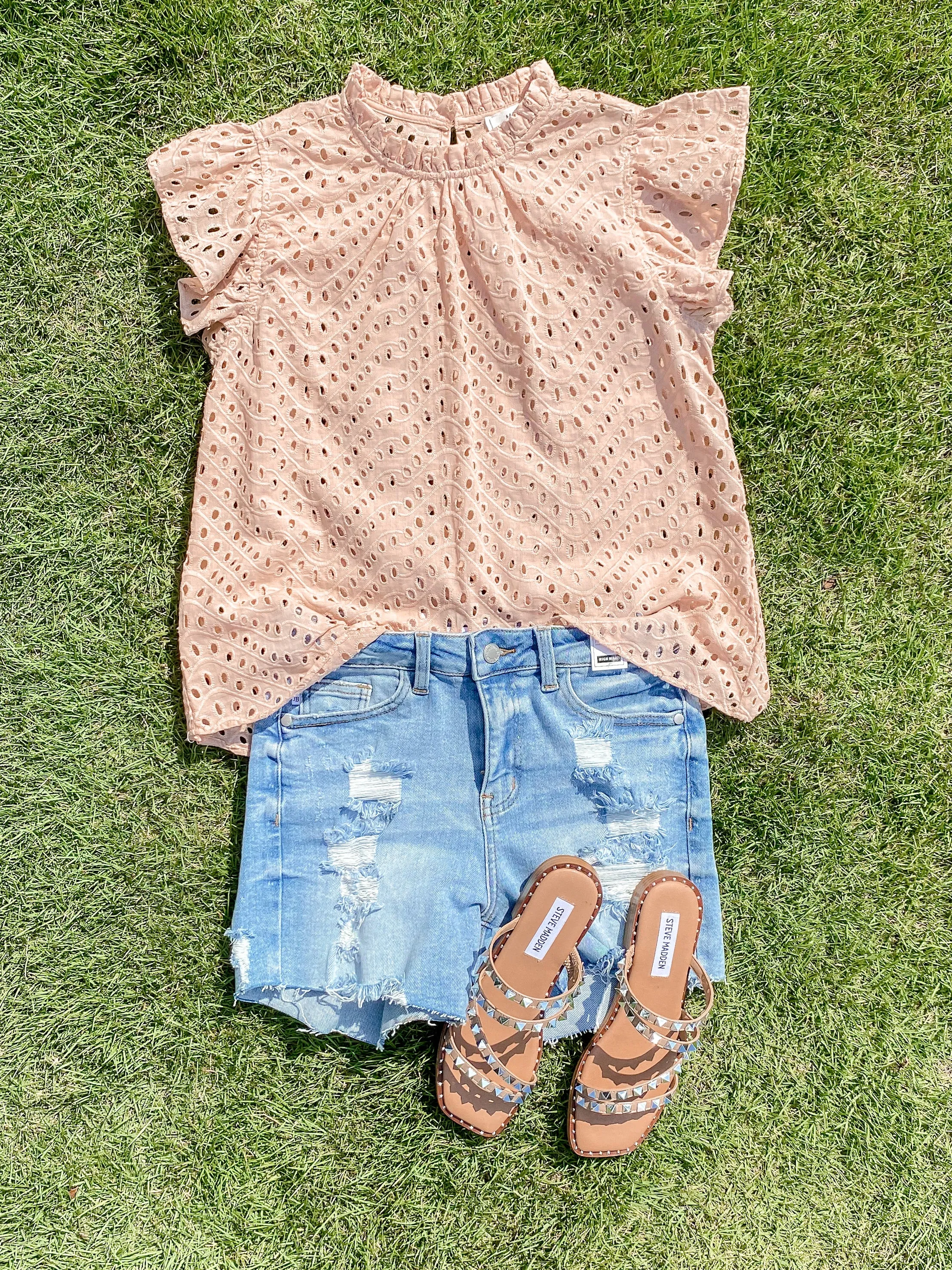 Willow Lace Top- Blush