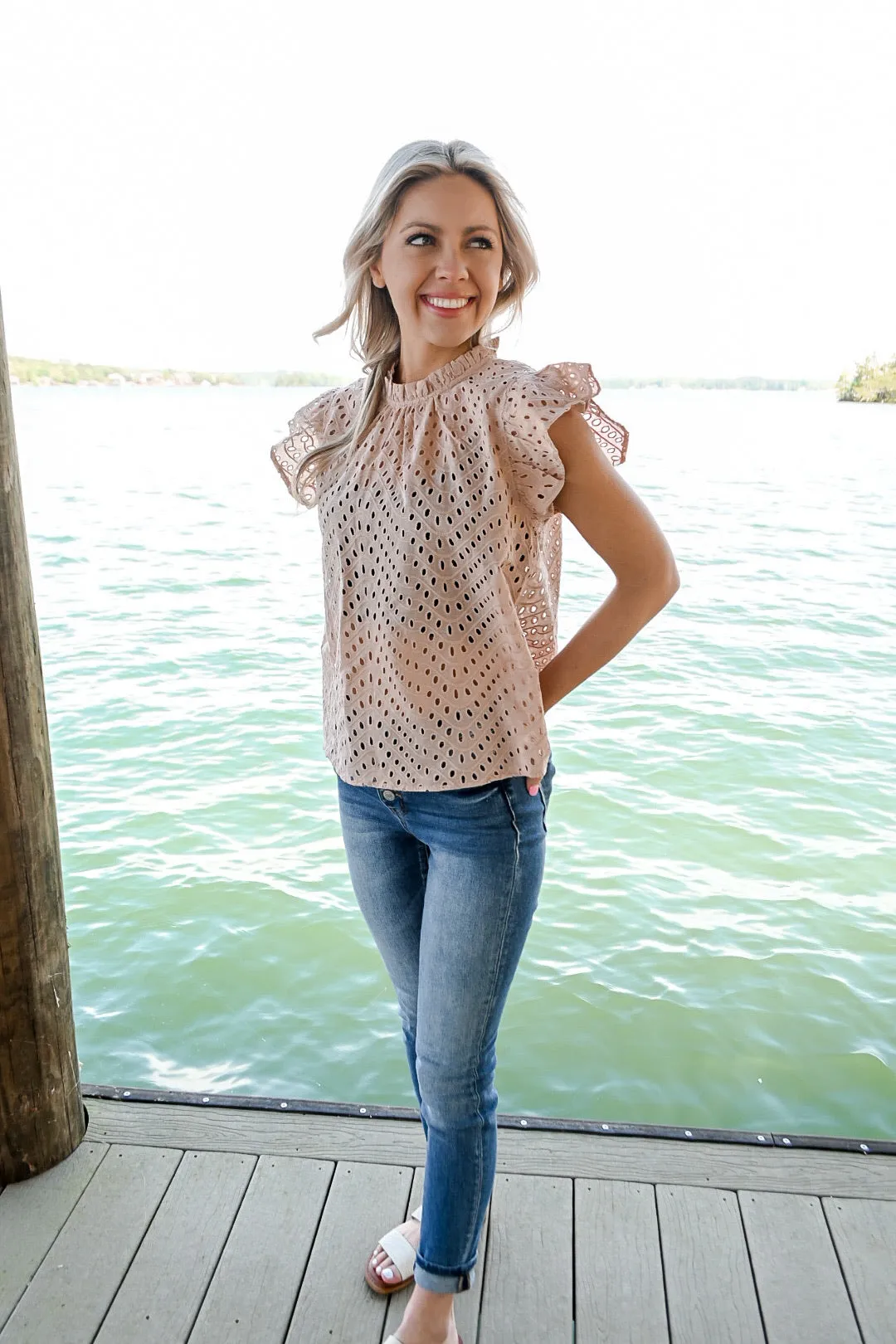 Willow Lace Top- Blush