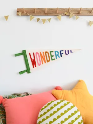 Wonderful pennant flag - muted rainbow