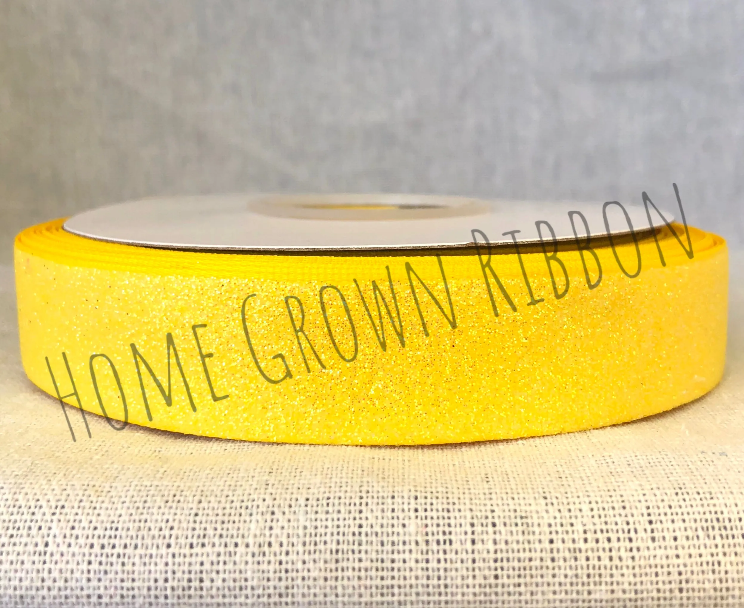 Yellow Glitter Ribbon 3" - 1.5" - 7/8"