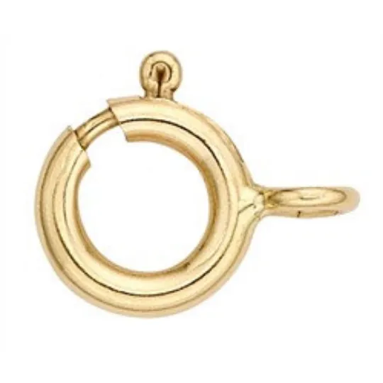 Yellow Gold Filled Lock Findings for Jewelry Crafts Spring Ring 7.0mm Jewelry Clasps