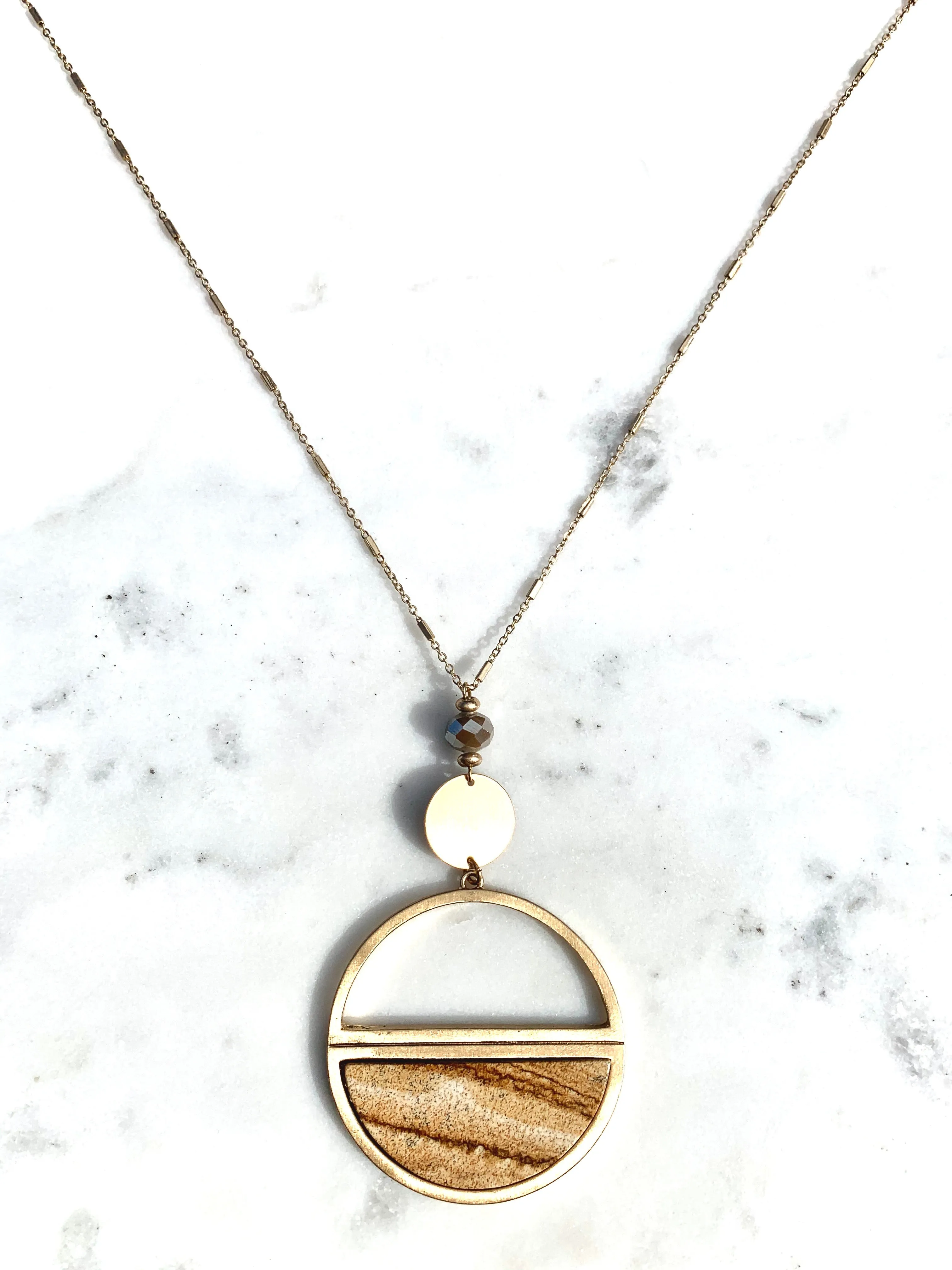 Zora Stone Necklace Natural Stone