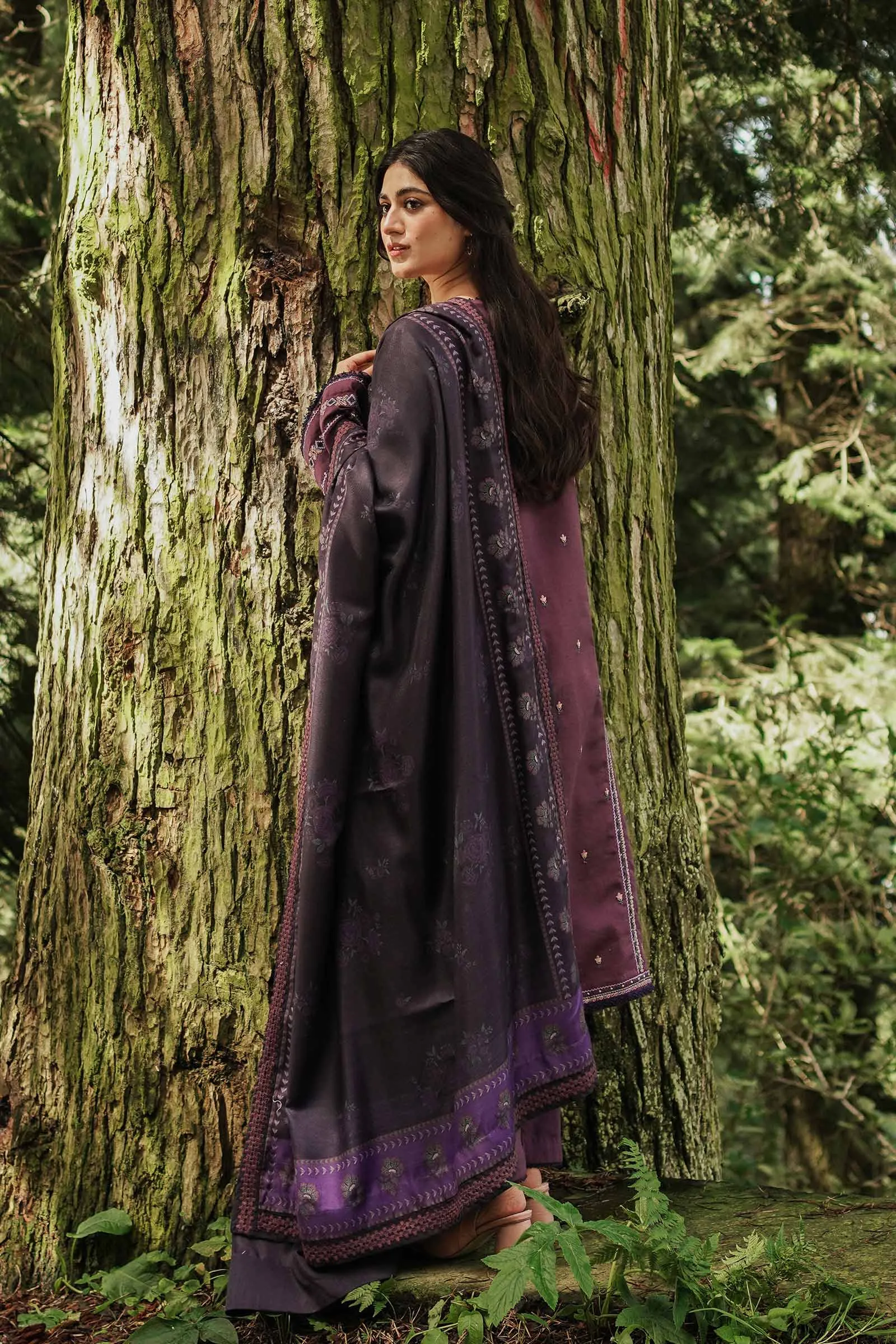 ZW22-2B | Zara Shahjahan Coco Winter Collection 2022 | Unstitched Embroidered Khaddar Linen  Suits